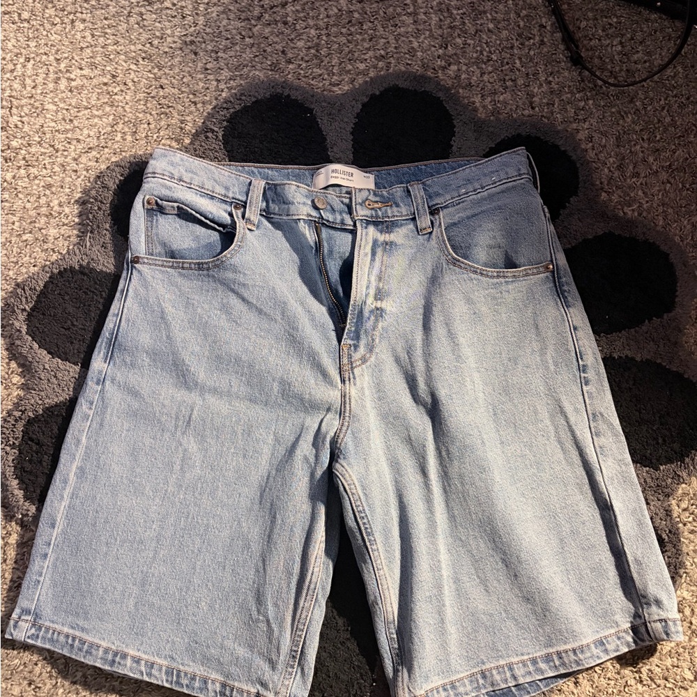 hollister Men's Light Blue Denim Shorts